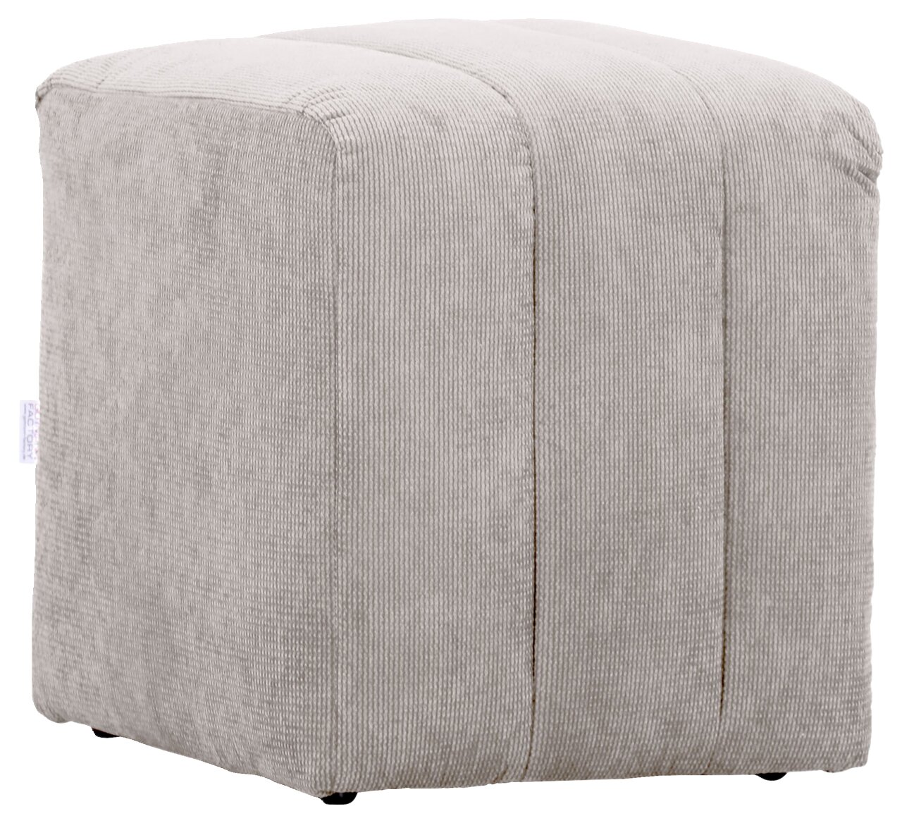 Novel Hocker LAILA Grauer, quadratischer Hocker aus Stoff in Seitenansicht