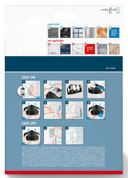 Verpackung des tesa Lavaa Eckduschkorbs S mit Anleitungen zur einfachen Montage und Demontage. Perspektive von hinten.