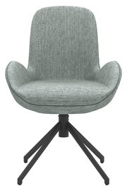 Moderner Armlehnstuhl in grauem Stoff, Vorderansicht