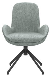 Moderner Armlehnstuhl in grauem Stoff, Vorderansicht