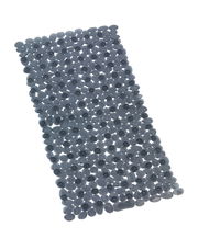 Perspektivische Ansicht einer anthrazitfarbenen Wanneneinlage mit ovalen Strukturen.