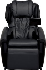 Schwarzer Massagesessel aus Leder, Frontalansicht