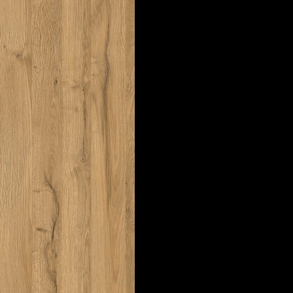 Houten oppervlak in een warme eikekleur met zichtbare nerf en scheuren, bovenaanzicht/vooraanzicht als plat patroon