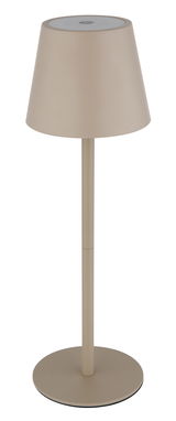 Akku-Tischleuchte VANNIE 3 in Beige, seitliche Ansicht