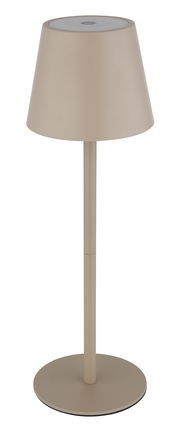 Akku-Tischleuchte VANNIE 3 in Beige, seitliche Ansicht