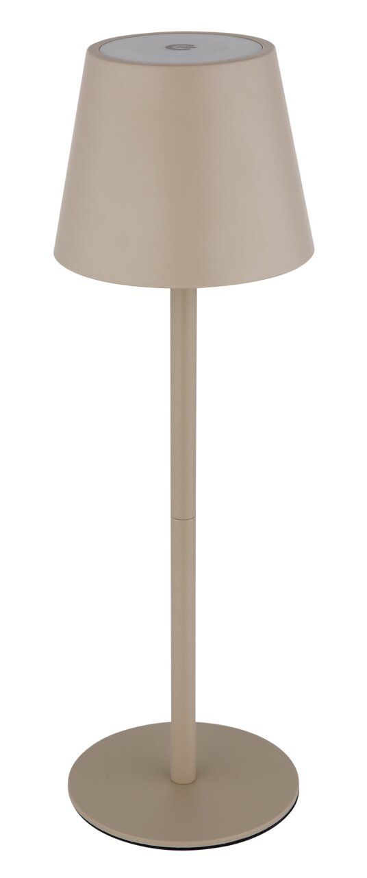 VANNIE 3 accu-tafellamp in beige, zijaanzicht
