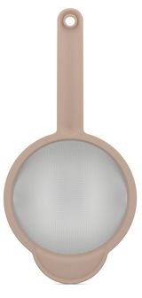 Sieb mit einem Durchmesser von 167 mm, beige, aus der Vogelperspektive fotografiert