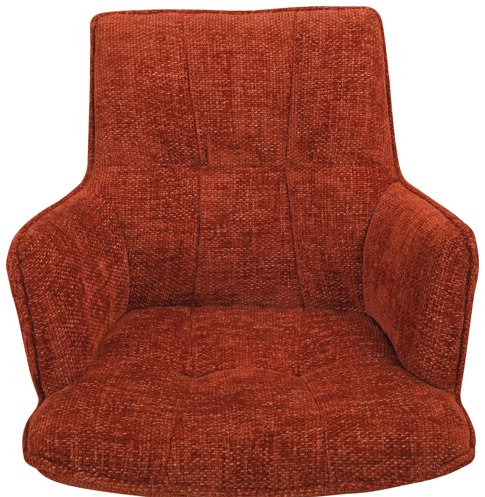 Roter Sessel aus Stoff, Vorderansicht