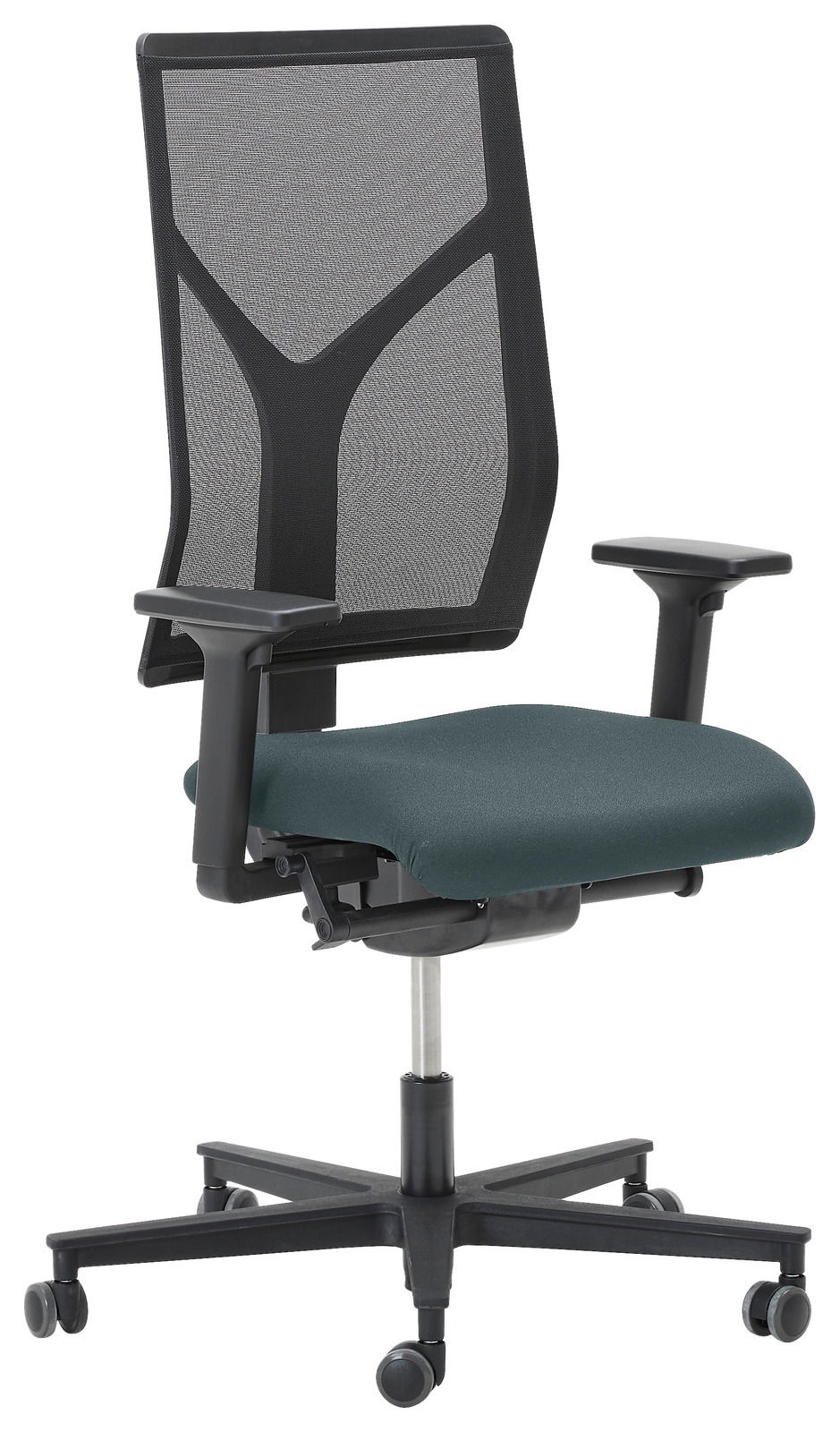 Dieter Knoll Drehstuhl NUOVO Moderner Drehstuhl mit Netzrückenlehne und gepolstertem Sitz, seitliche Perspektive