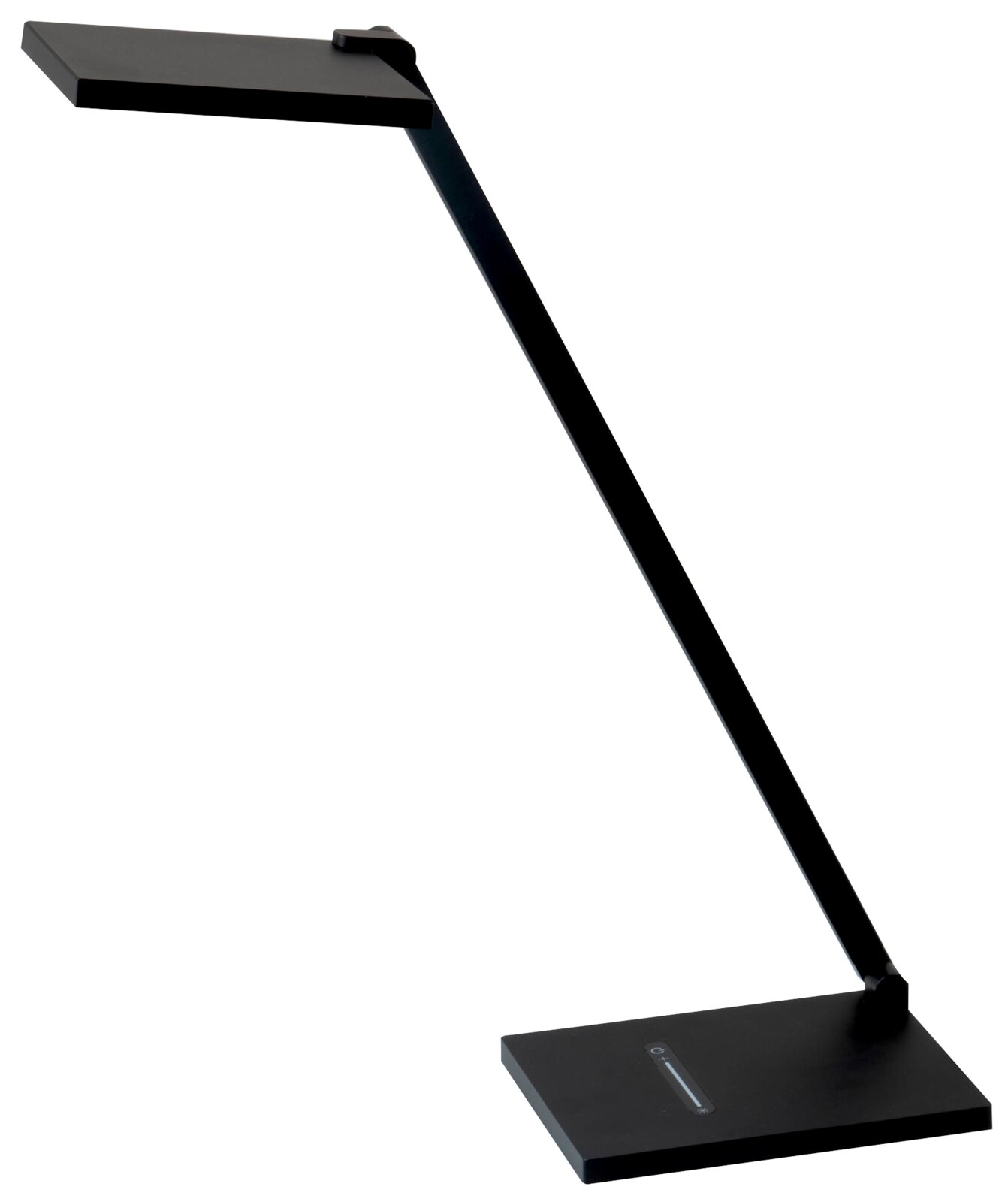 Moderne LED-bureaulamp in zwart, zijaanzicht