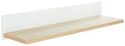 Wandregal aus Holz mit weißer Rückwand, seitliche Perspektive