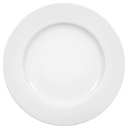 Weißer flacher Teller Rondo/Liane 30cm, Draufsicht