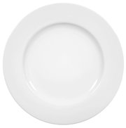Weißer flacher Teller Rondo/Liane 30cm, Draufsicht