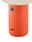 Nahaufnahme der Unterseite einer orangefarbenen Akku-Tischleuchte TINY mit USB-Anschluss und Schalter.