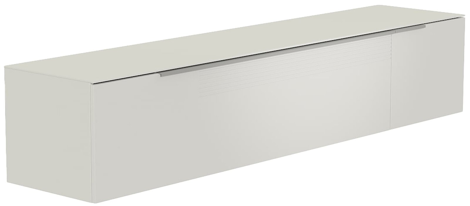 XL Hänge-Lowboard in heller Farbe, seitliche Perspektive