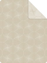 Beige Jacquard Decke mit kreisförmigem Muster, Draufsicht