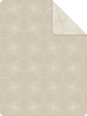 Beige Jacquard Decke mit kreisförmigem Muster, Draufsicht