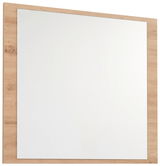 Moderner Spiegel mit Holzrahmen, seitliche Perspektive