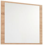 Moderner Spiegel mit Holzrahmen, seitliche Perspektive