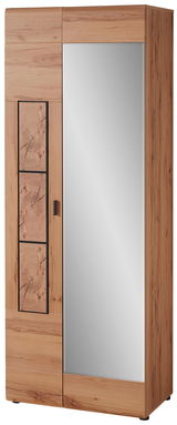 Moderner Garderobenschrank aus Holz mit Spiegeltür, Frontalansicht