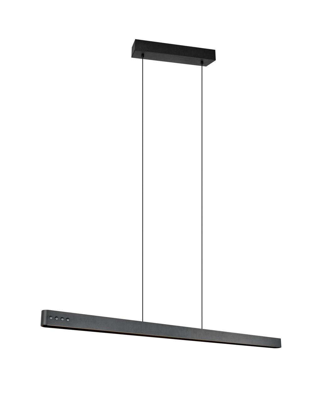 Trio Leuchten Pendelleuchte DONEGAL Moderne schwarze Pendelleuchte mit rechteckigem Design, seitliche Perspektive