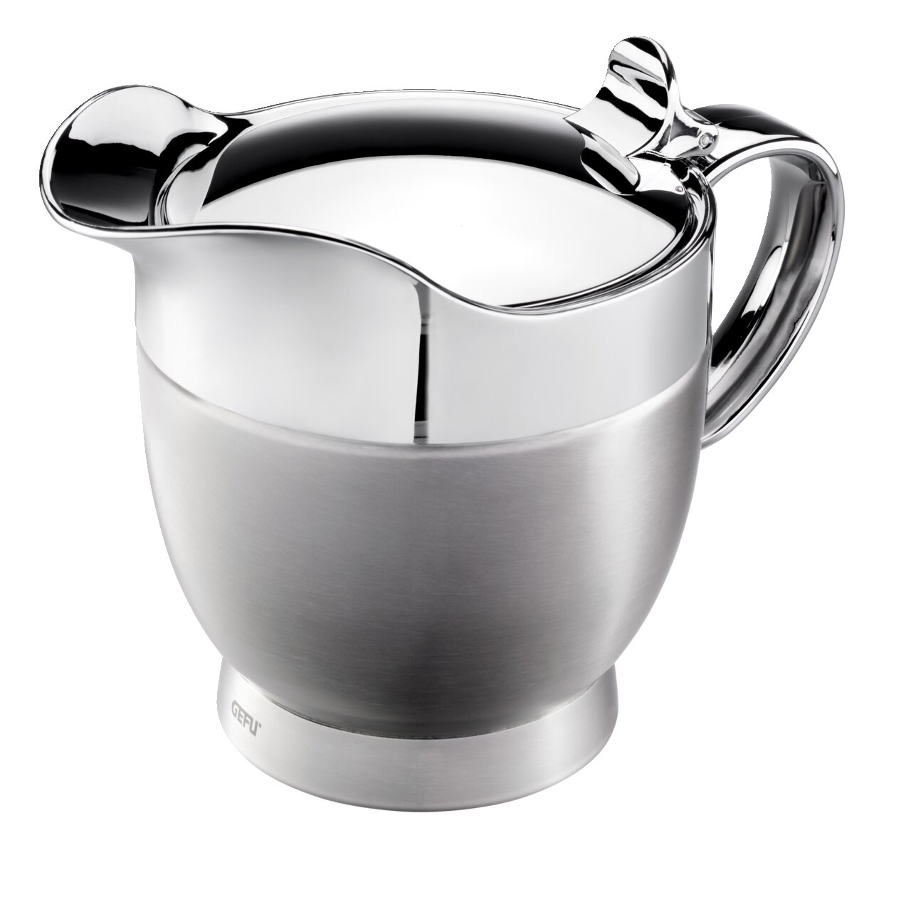 Thermo-Sauciere SERVIRO aus Edelstahl, seitliche Perspektive