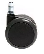 Schwarze Hartbodenrolle mit Metallstift, seitliche Ansicht