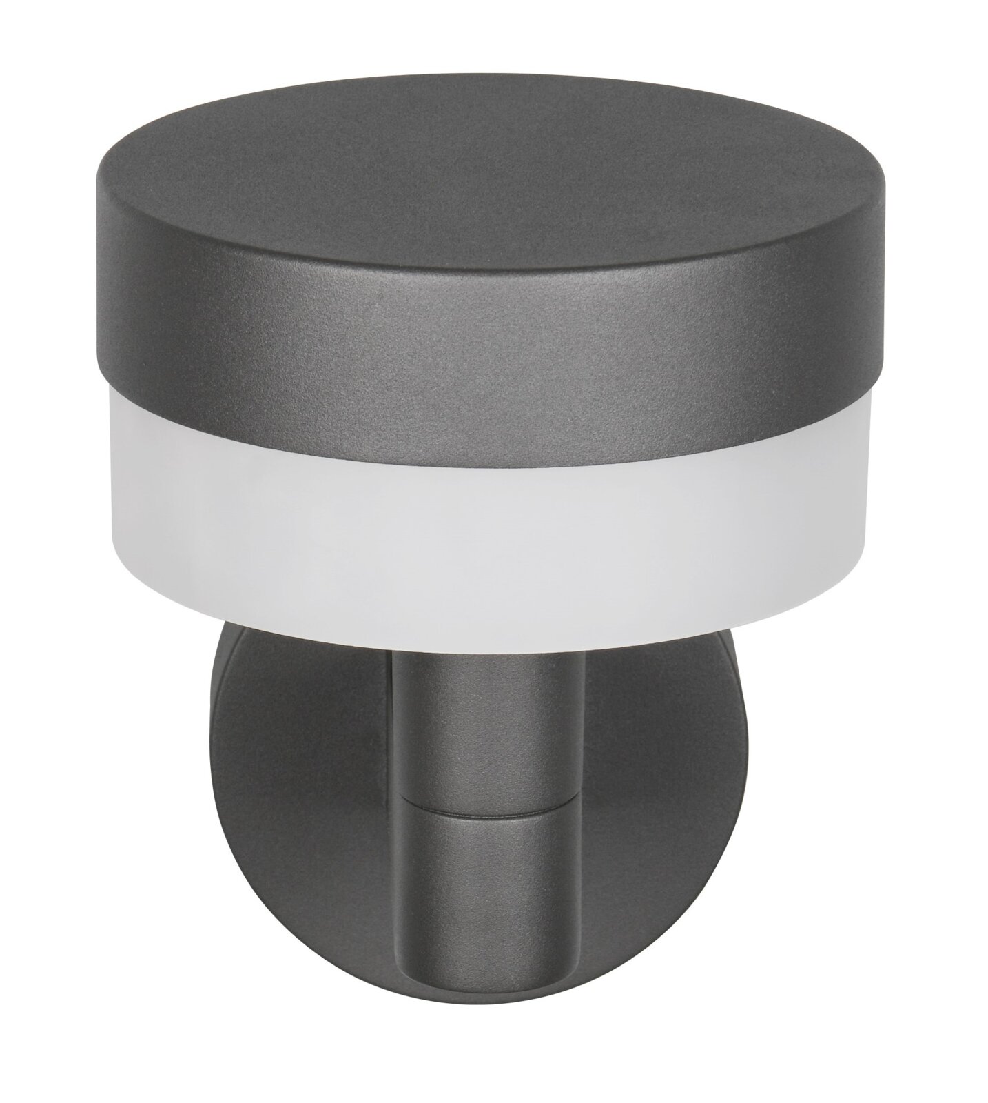 Moderne LED-buitenwandlamp in cilindrische vorm, zijaanzicht