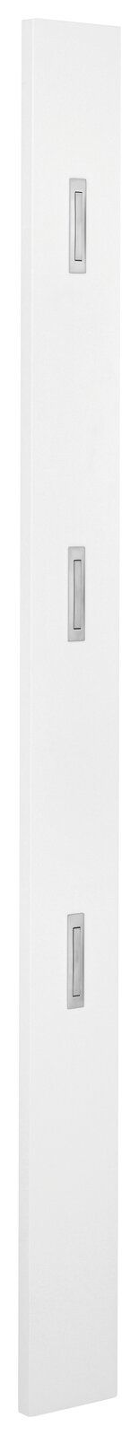 VOSS Garderobenpaneel SOLO Weißes Garderobenpaneel mit drei Haken, seitliche Perspektive