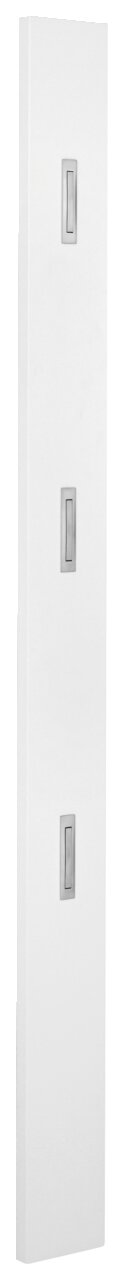 VOSS Garderobenpaneel SOLO Weißes Garderobenpaneel mit drei Haken, seitliche Perspektive