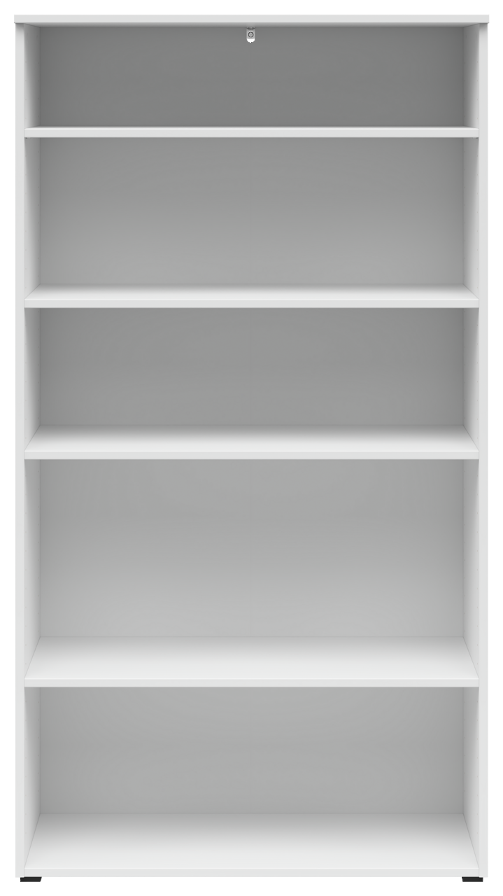 Carryhome Regal MULTISTAURAUM Weißes Regal mit fünf Ebenen, frontal betrachtet.