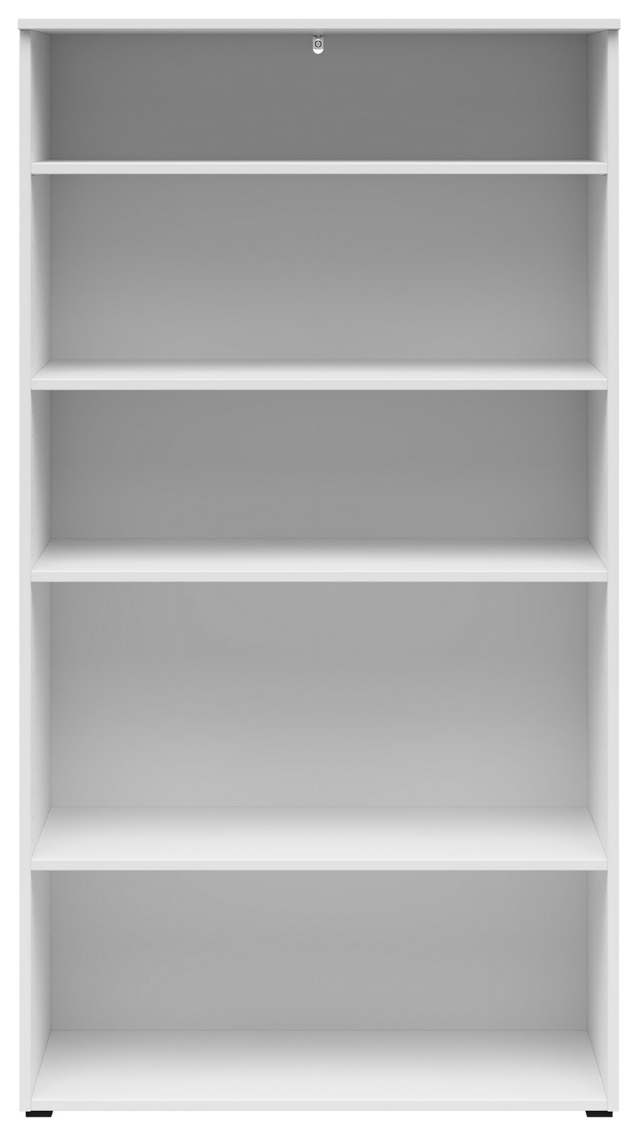 Carryhome Regal MULTISTAURAUM Weißes Regal mit fünf Ebenen, frontal betrachtet.