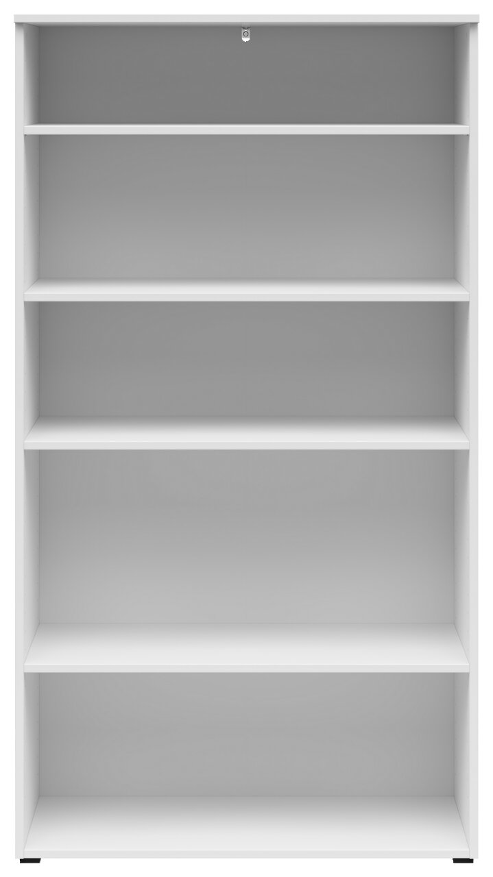 Carryhome Regal MULTISTAURAUM Weißes Regal mit fünf Ebenen, frontal betrachtet.