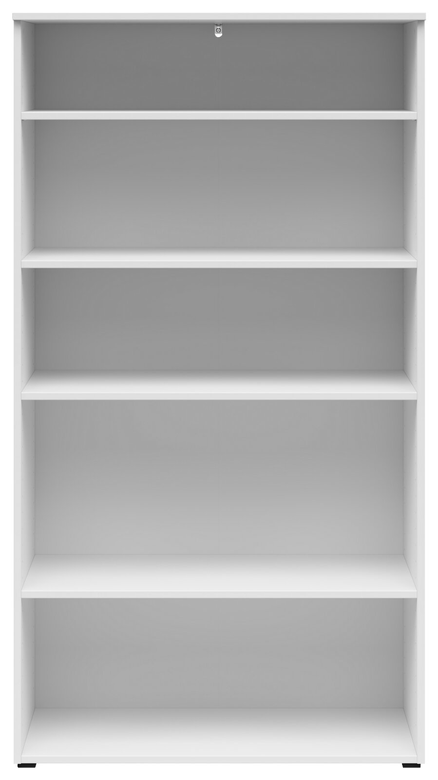 Carryhome Regal MULTISTAURAUM Weißes Regal mit fünf Ebenen, frontal betrachtet.