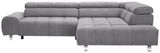 Graues Ecksofa mit Ottomane rechts, Vorderansicht