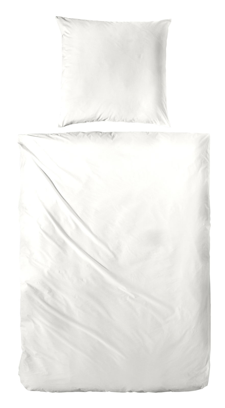 Weiße Bettwäsche 135x200cm mit Kopfkissenbezug, Draufsicht