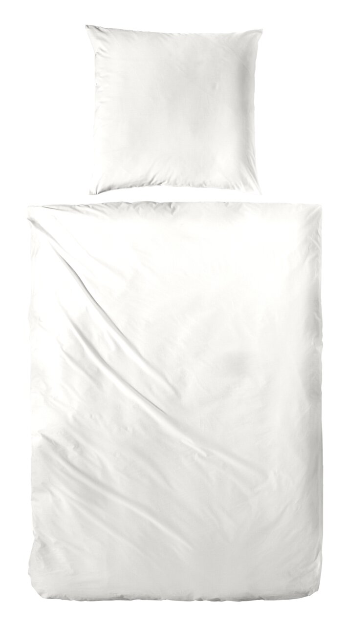 Primera Beddengoed Weiße Bettwäsche 135x200cm mit Kopfkissenbezug, Draufsicht