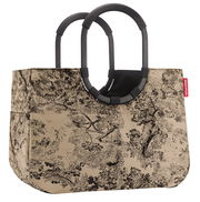 Loopshopper L mit schwarzem Griff und beige-schwarzem Baum-Muster, seitliche Perspektive