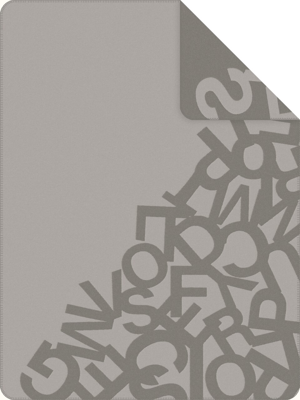 s.Oliver Wohndecke 150x200cm grau Graue Jacquard Decke mit Buchstabenmuster, Draufsicht