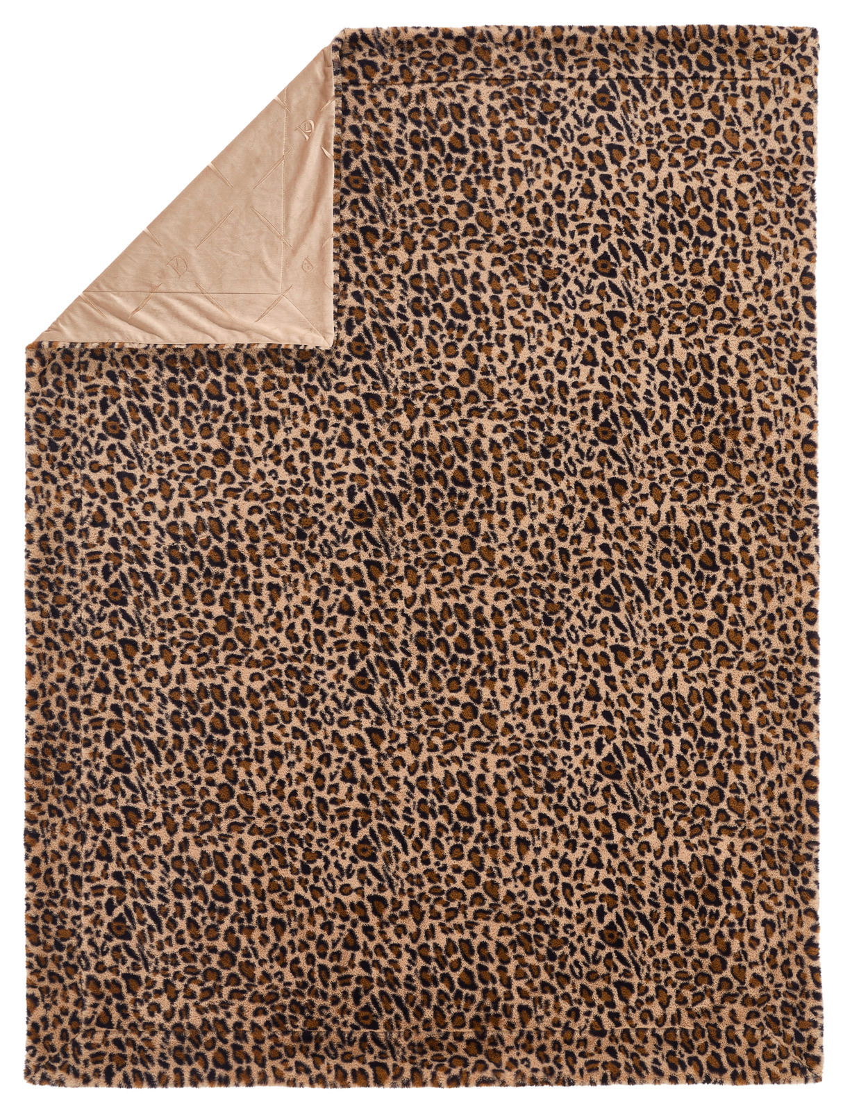 Dieter Knoll Felldecke Leopardenmuster Felldecke, Draufsicht mit umgeschlagener Ecke