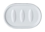 Keramik Seifenablage Adrada in ovaler Form, weiße Farbe, Draufsicht