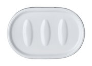 Keramik Seifenablage Adrada in ovaler Form, weiße Farbe, Draufsicht