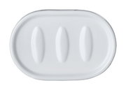 Keramik Seifenablage Adrada in ovaler Form, weiße Farbe, Draufsicht