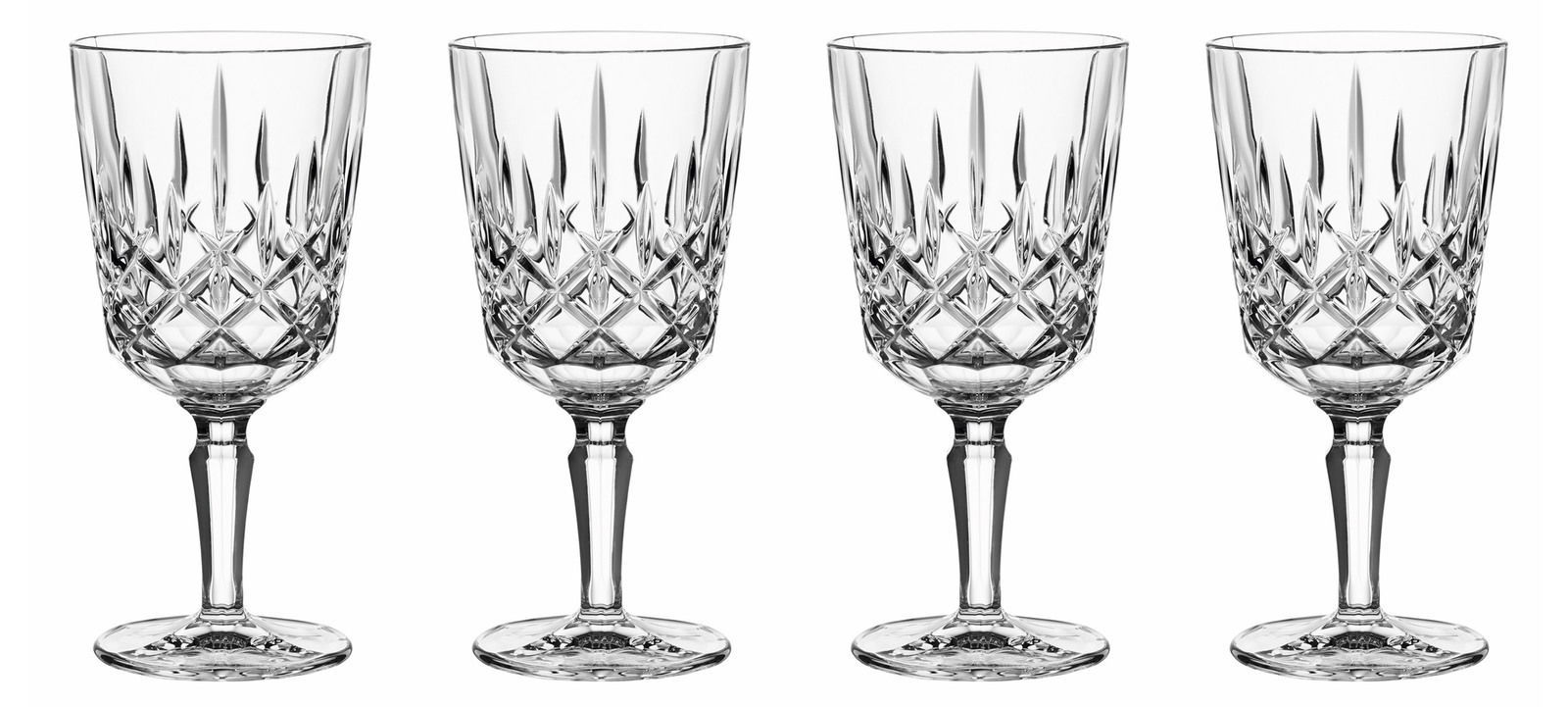 Nachtmann Aperol-Set 4-tlg. NOBLESSE Vier elegante Kristallgläser mit Stiel, frontal abgebildet, ideal für stilvolle Aperol-Getränke.