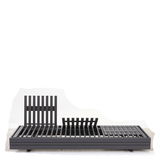 Moderner 3-Sitzer Loungeelement aus Metall mit verstellbaren Rückenlehnen, seitliche Perspektive