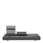 Moderner 3-Sitzer Loungeelement aus Metall mit verstellbaren Rückenlehnen, seitliche Perspektive