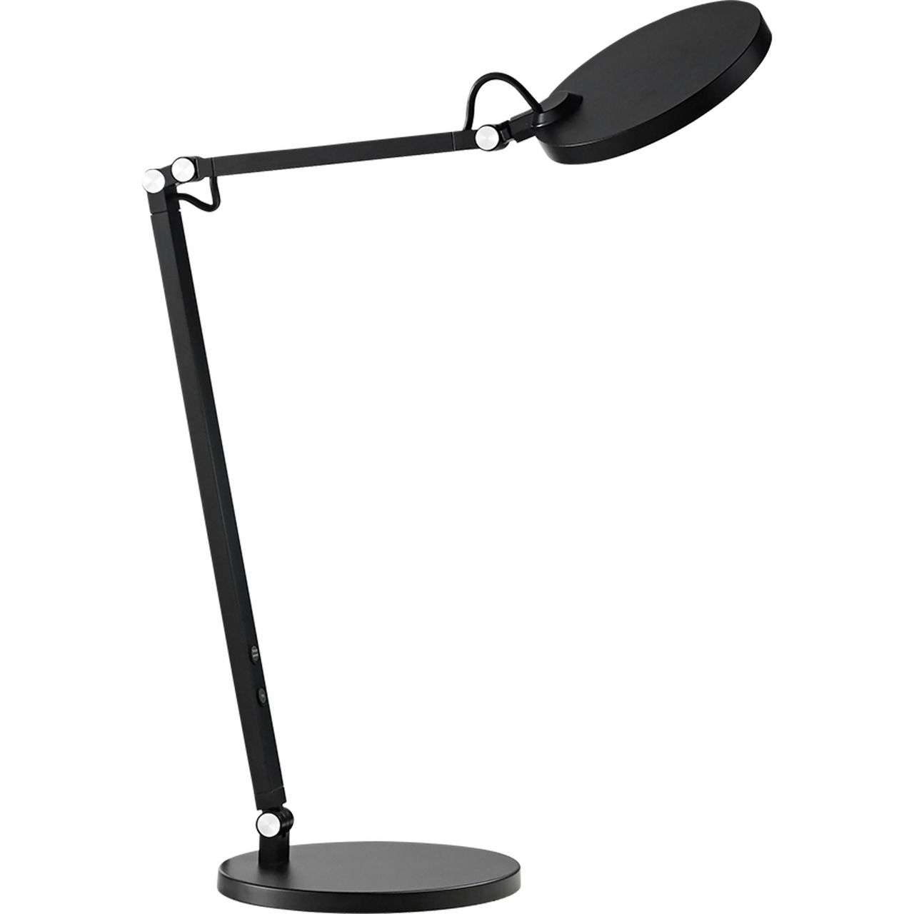 Fabas Luce Tischleuchten REGINA Schwarze Tischleuchte mit modernem, verstellbarem Arm, seitliche Perspektive