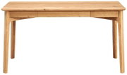 Holzschreibtisch mit zwei Schubladen, Frontalansicht