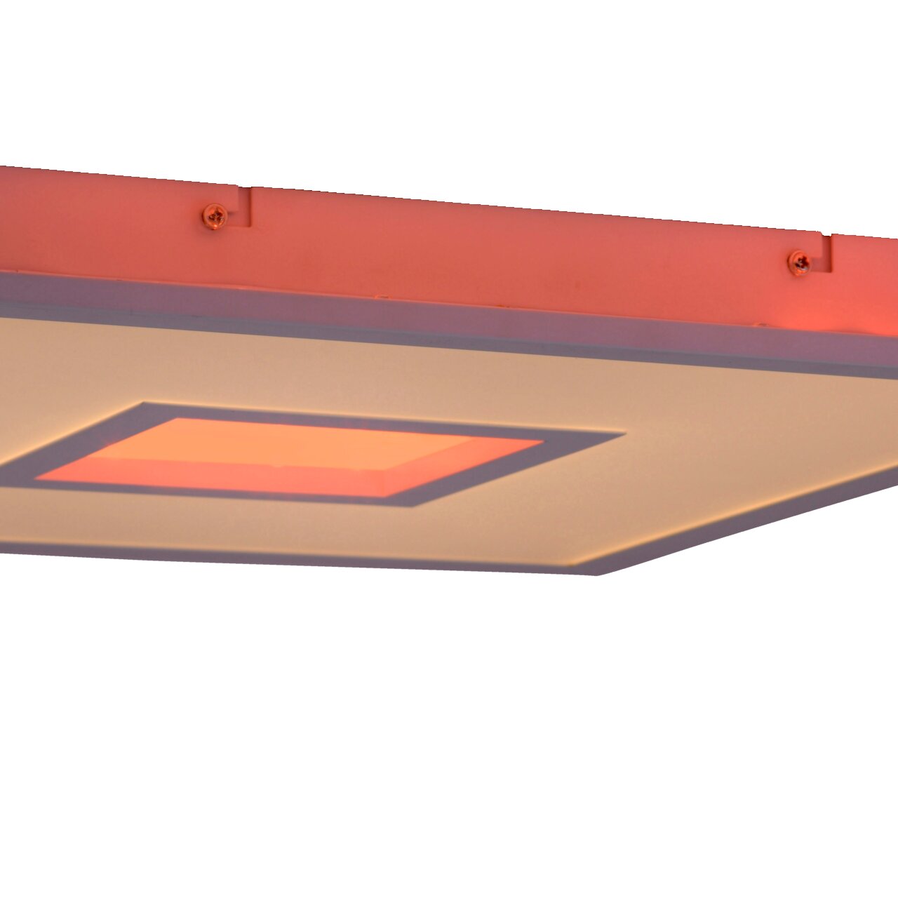 Moderne witte plafondlamp RECESS met indirecte verlichting, zijaanzicht
