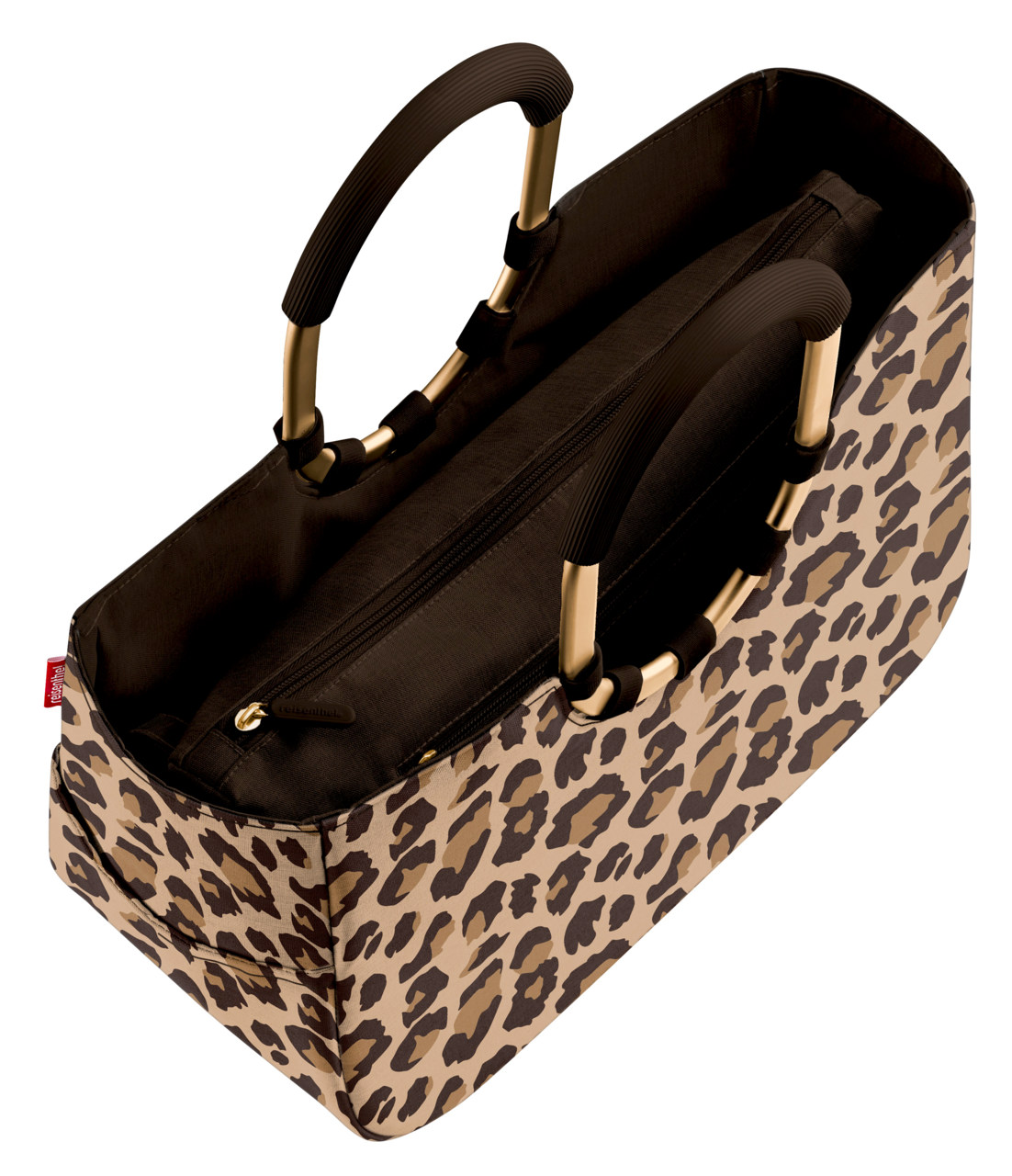 Leopardenmuster Einkaufstasche mit robusten Griffen, Ansicht von oben